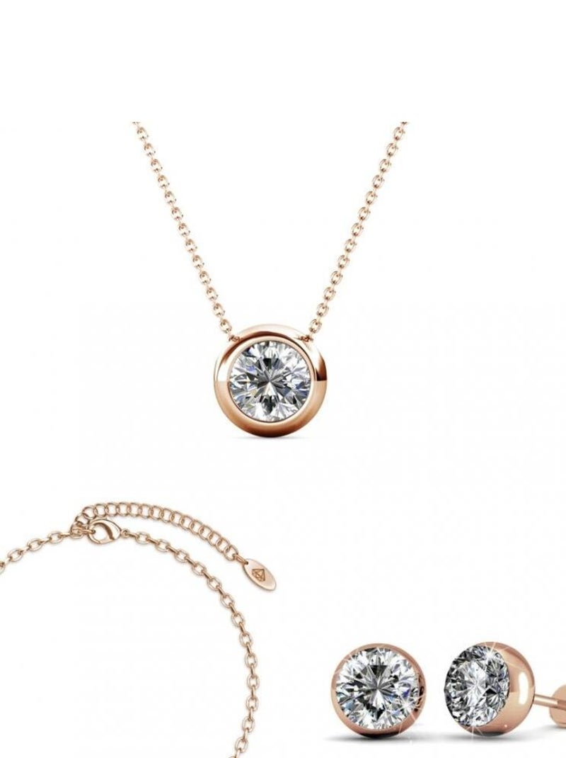 Parures Moon and Birth Stone - Or Rosé et Cristal Transparent - Kiabi