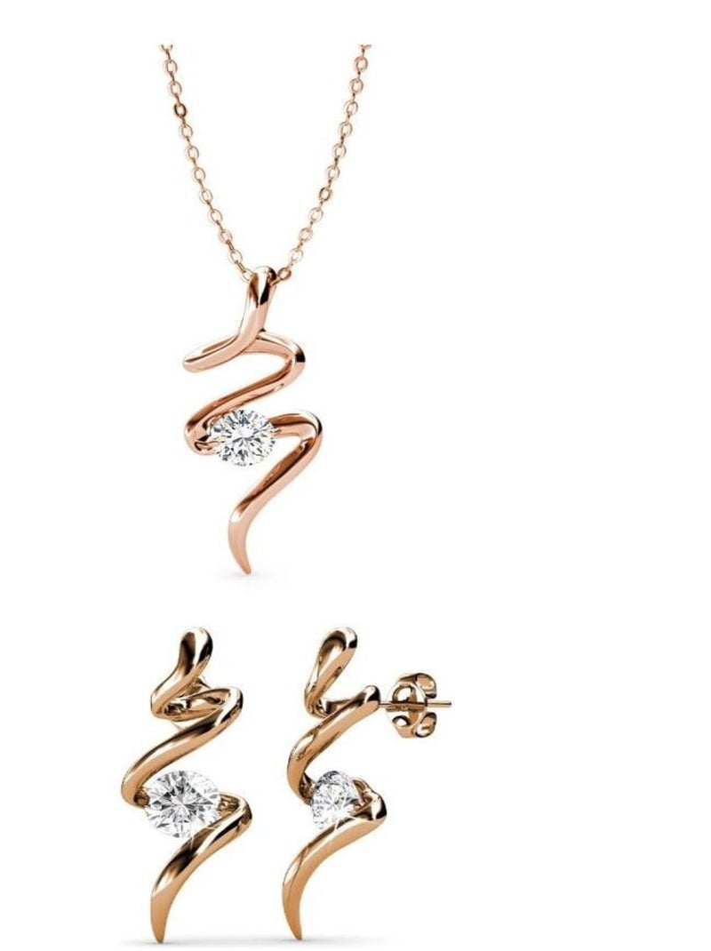 Parures Spiral - Or Rosé et Cristal Transparent - Kiabi