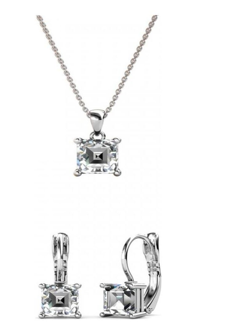 Parures Square - Argenté et Cristal Argent - Kiabi