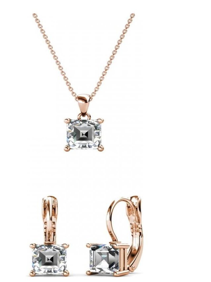 Parures Square - Or Rosé et Cristal Transparent - Kiabi