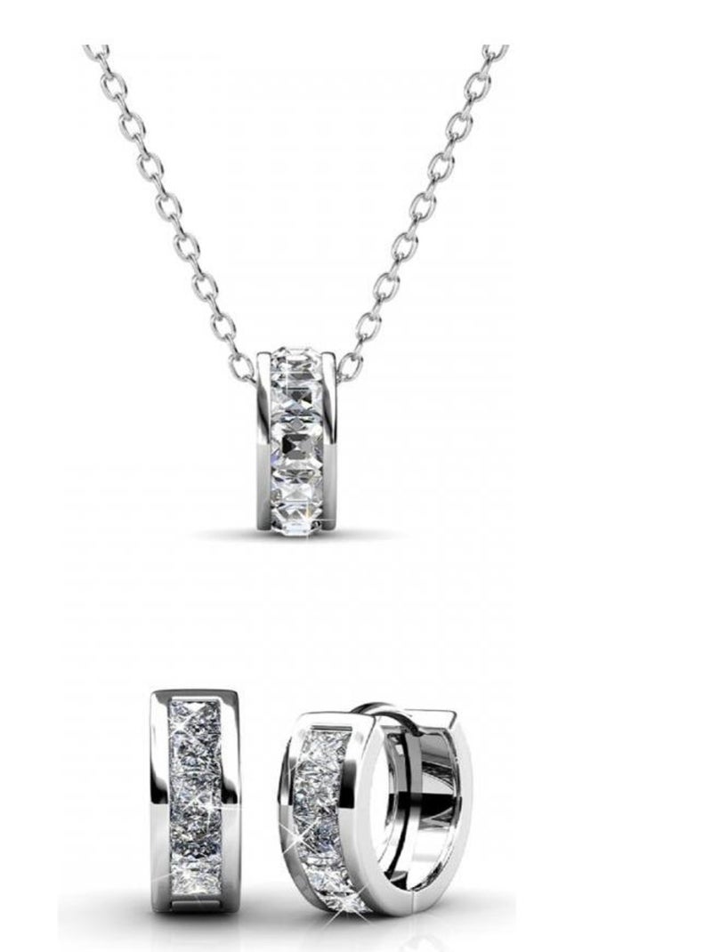 Parures Square Hoop - Argenté et Cristal Argent - Kiabi