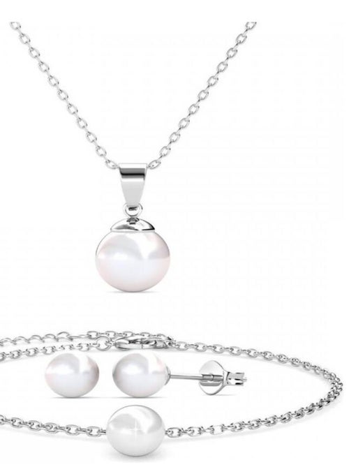 Parures Trio Mother of pearl - Argenté et Cristal - Kiabi
