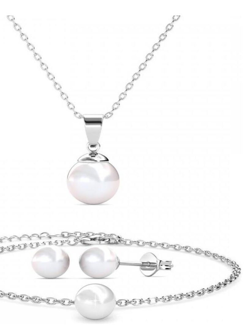 Parures Trio Mother of pearl - Argenté et Cristal Argent - Kiabi