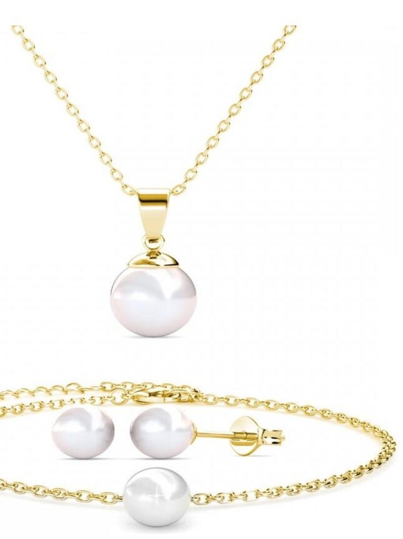 Parures Trio Mother of pearl - Doré et Cristal Doré/or - Kiabi