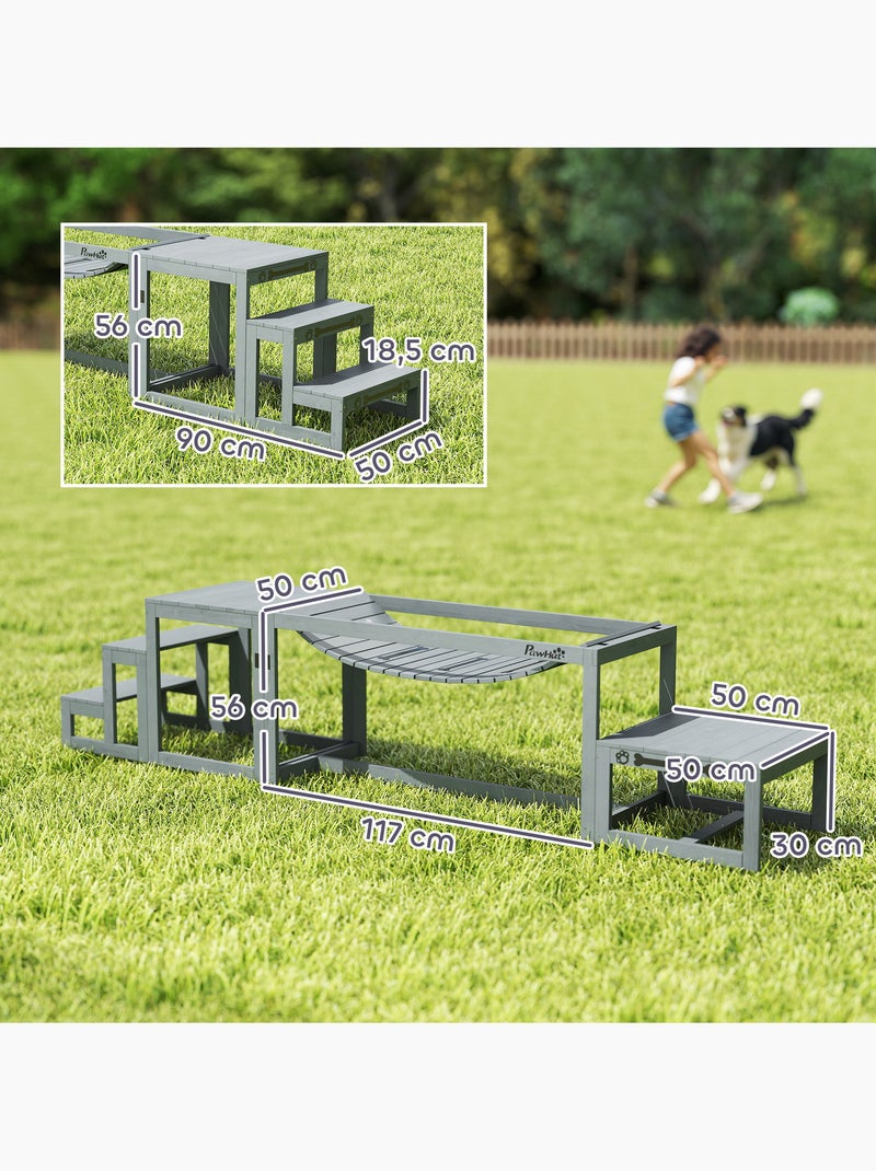 Passerelle agility chiens bois de sapin Gris - Kiabi
