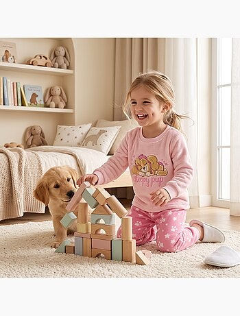 Pat patrouille - pyjama polaire fille avec personnage et pantalon motif