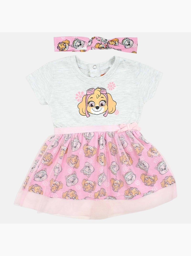 Pat Patrouille - Robe bébé tulle imprimée Rose - Kiabi