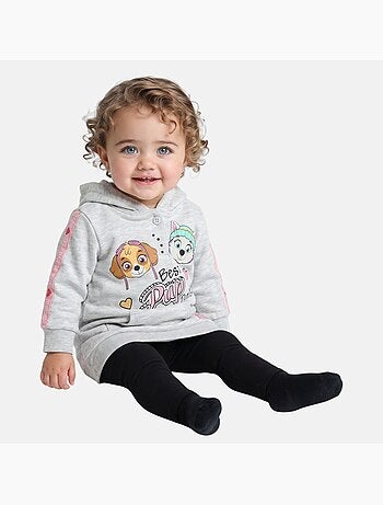 Pat patrouille - robe sweat polaire imprimée à capuche, coupe ample