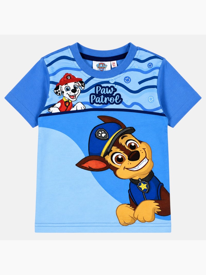 Pat patrouille - t-shirt manches courtes imprimé, coupe droite et col rond Bleu - Kiabi