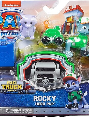 Pat Patrouille Big Truck Pups Figurine d'action Rocky avec drone de sauvetage à épingler