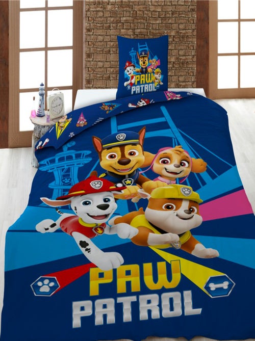 Pat Patrouille, Parure de Lit Enfant Imprimée Réversible Polycoton, CHASE - Kiabi