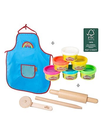 Pâte à modeler 6 pots + Tablier imperméable et accessoires Roba x Play-Doh