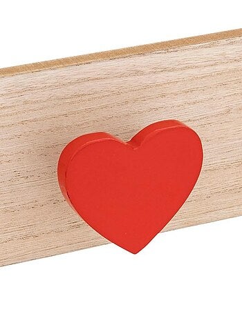 Patère 3 crochets Amour bois