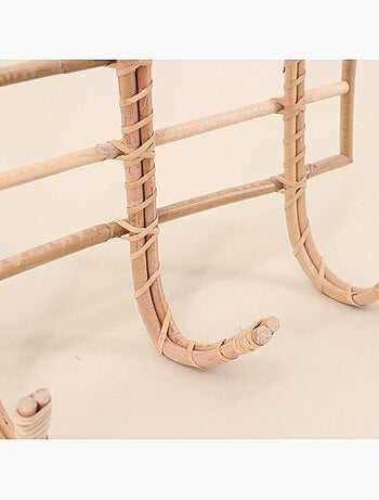 Patère 3 crochets en rotin 41cm