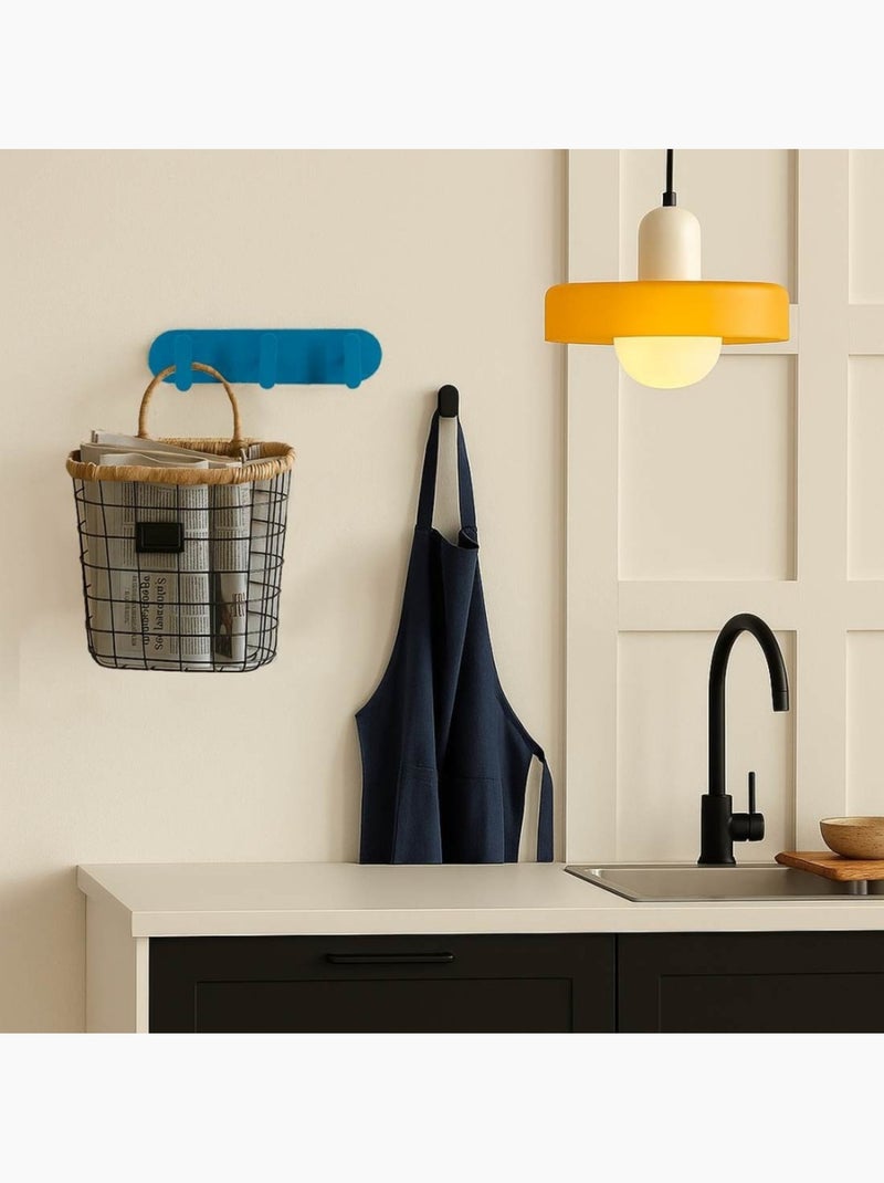 Patère 3 têtes moderne en métal 30cm Bleu - Kiabi