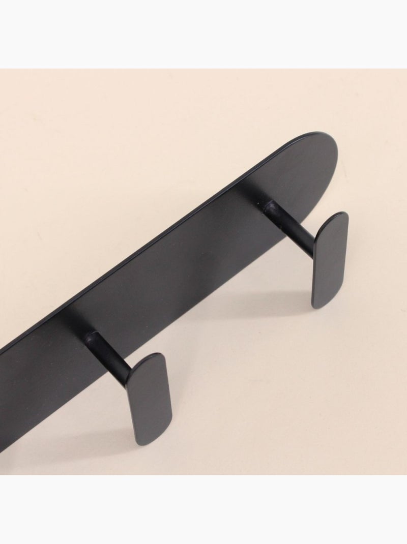 Patère 3 têtes moderne en métal 30cm Noir - Kiabi