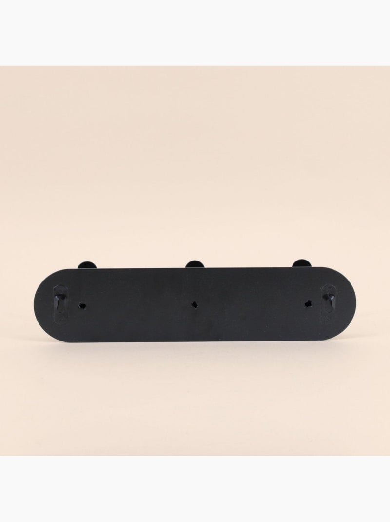 Patère 3 têtes moderne en métal 30cm Noir - Kiabi