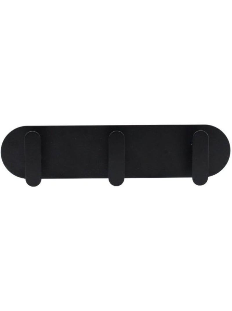 Patère 3 têtes moderne en métal 30cm Noir - Kiabi