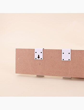 Patère 4 têtes en bois et métal blanc 51cm