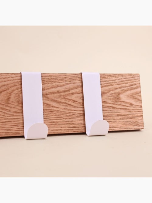 Patère 4 têtes en bois et métal blanc 51cm - Kiabi