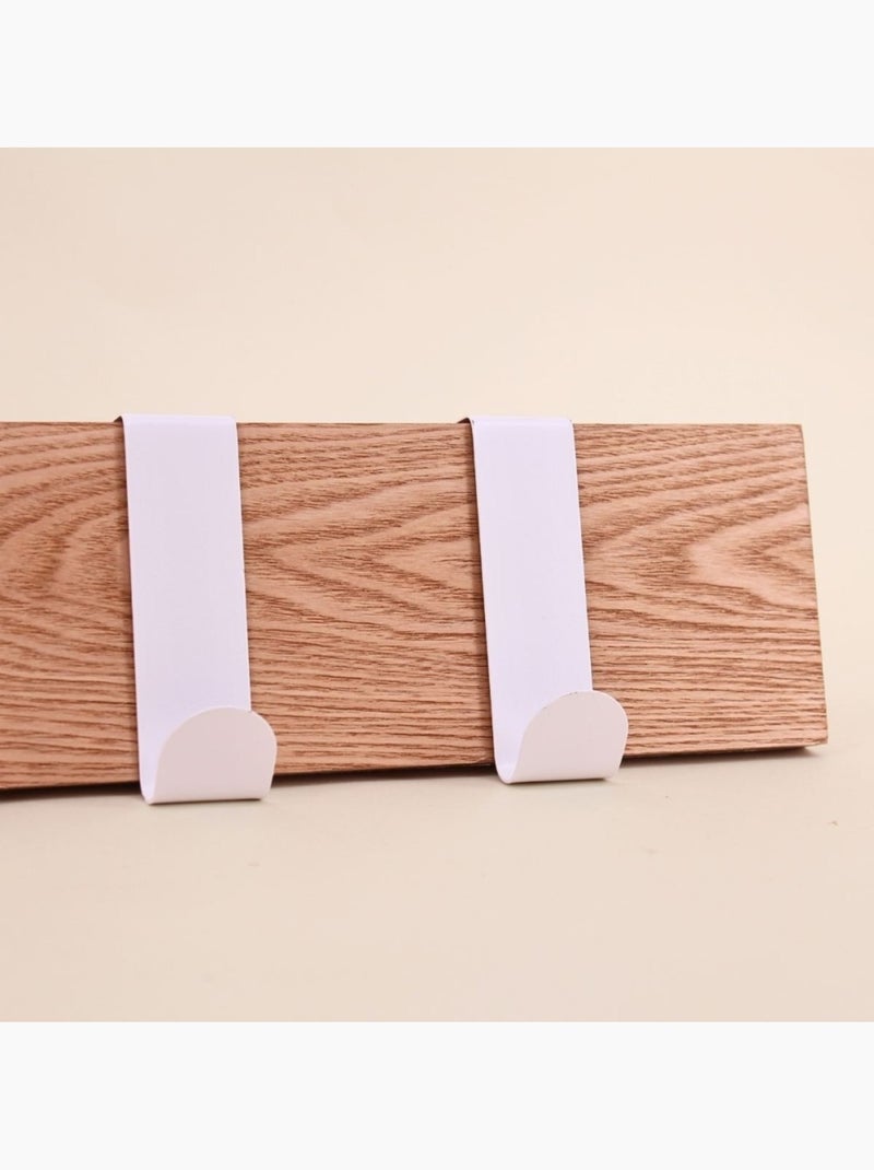 Patère 4 têtes en bois et métal blanc 51cm Blanc - Kiabi