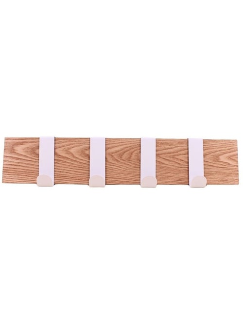 Patère 4 têtes en bois et métal blanc 51cm - Kiabi