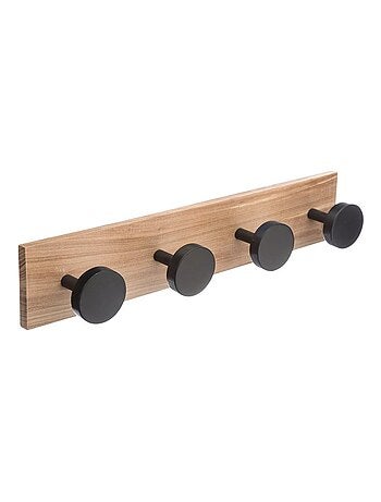 Patère 4 têtes rondes noires