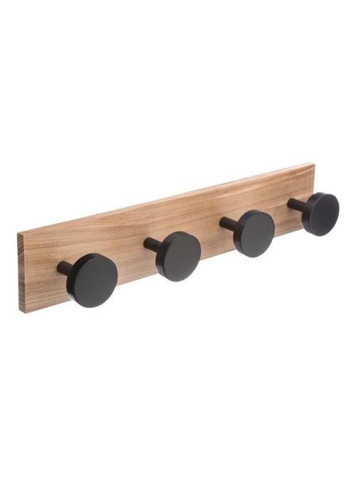 Patère 4 têtes rondes noires - Kiabi