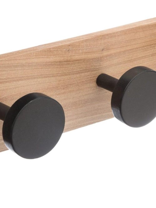 Patère 4 têtes rondes noires - Kiabi