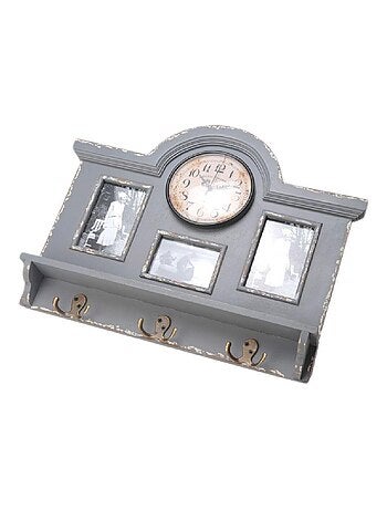 Patère 6 supports cuisine en bois avec pendule intégrée