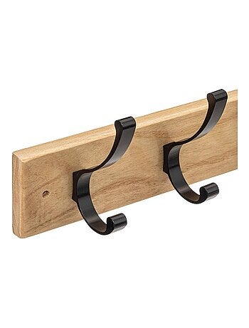 Patère 6 têtes bois naturel et noir