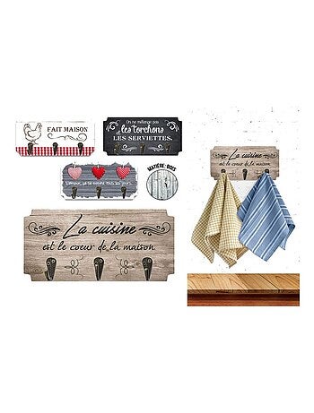 Patère à torchons 3 crochets fait maison