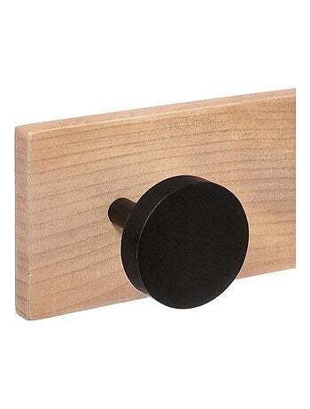 Patère bois 6 têtes noir