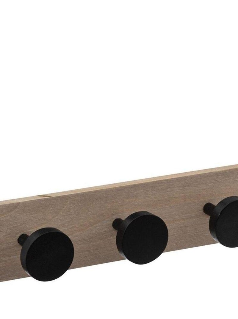 Patère bois 8 têtes noir Beige - Kiabi