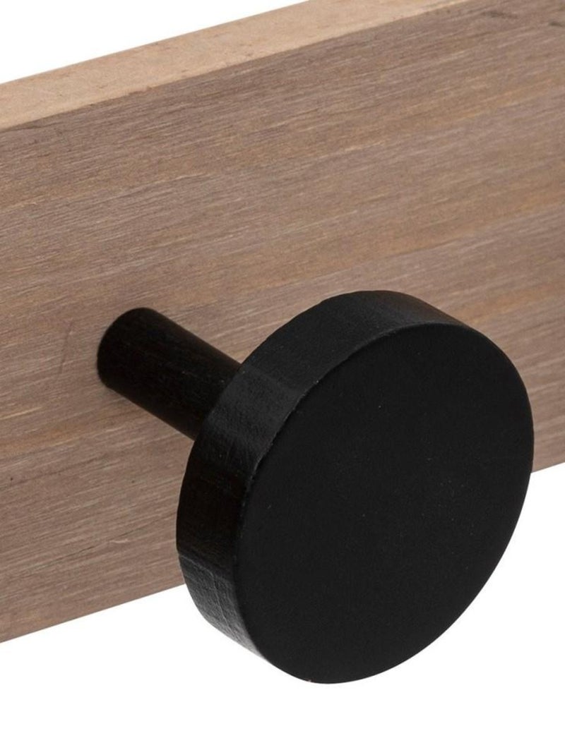 Patère bois 8 têtes noir Beige - Kiabi