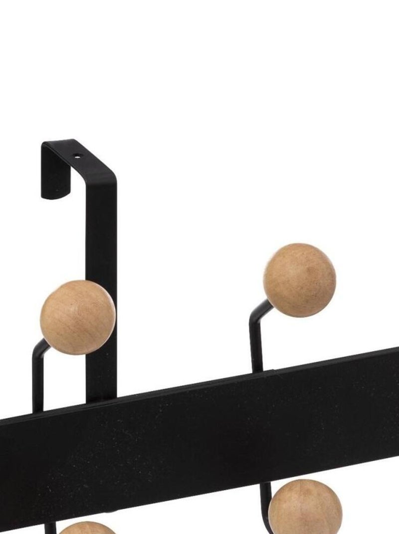 Patère boule bois 10 têtes pour porte Noir - Kiabi
