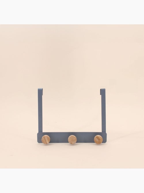 Patère de porte 3 têtes en métal gris 25cm - Kiabi