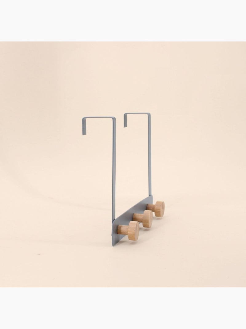 Patère de porte 3 têtes en métal gris 25cm Gris - Kiabi