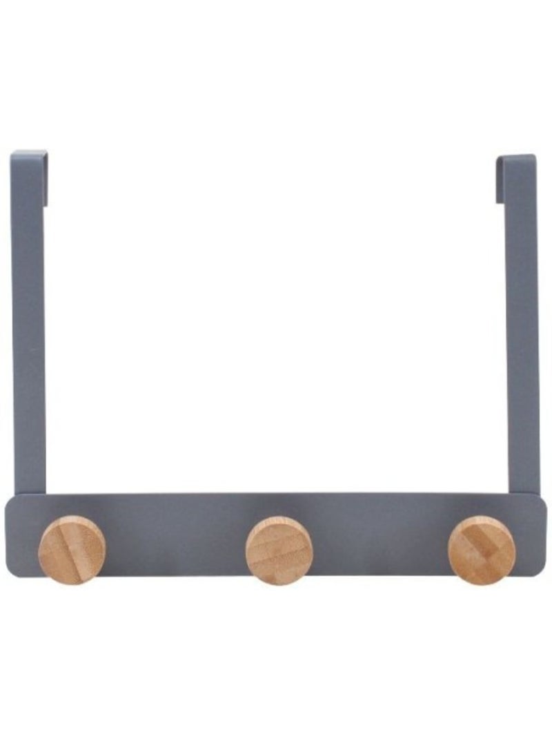 Patère de porte 3 têtes en métal gris 25cm Gris - Kiabi