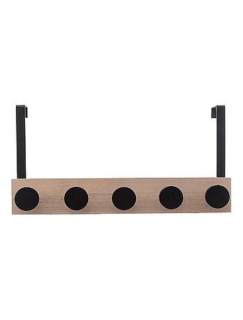 Patère de porte bois 5 têtes noir