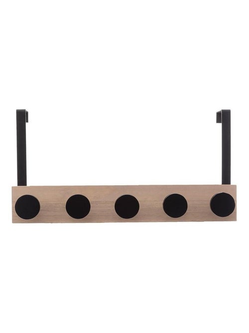 Patère de porte bois 5 têtes noir - Kiabi