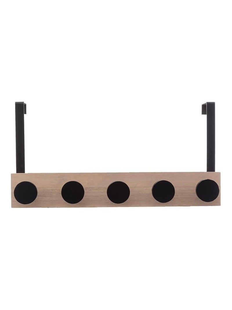 Patère de porte bois 5 têtes noir Noir - Kiabi