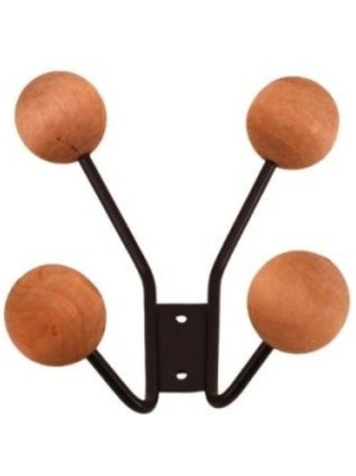 Patère design en bois et métal 4 têtes - Kiabi