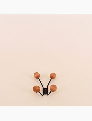 Patère design en bois métal 4 têtes