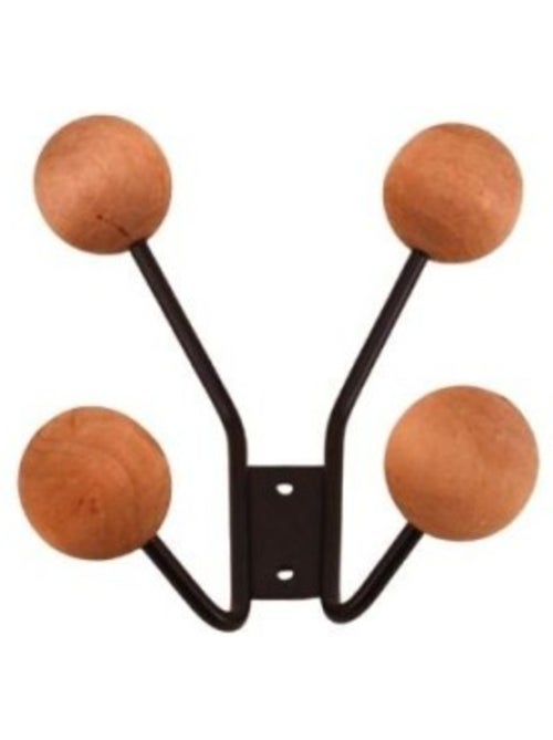 Patère design en bois métal 4 têtes - Kiabi