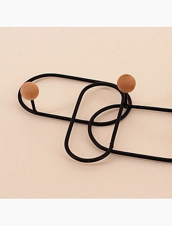 Patère design en métal noir 35x20cm