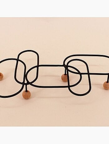 Patère design en métal noir 35x20cm