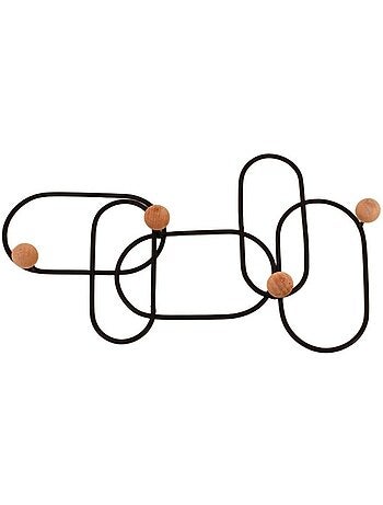 Patère design en métal noir 35x20cm