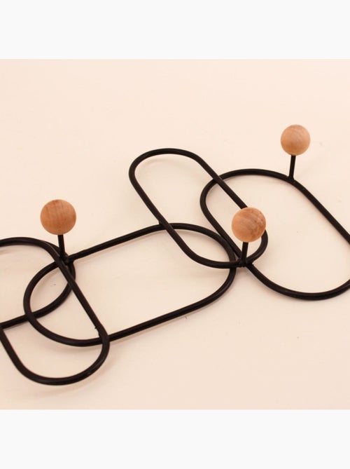 Patère design en métal noir 35x20cm - Kiabi