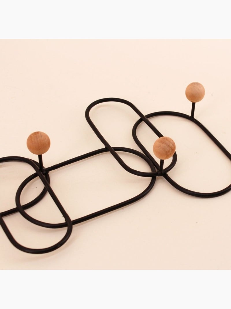 Patère design en métal noir 35x20cm Noir - Kiabi